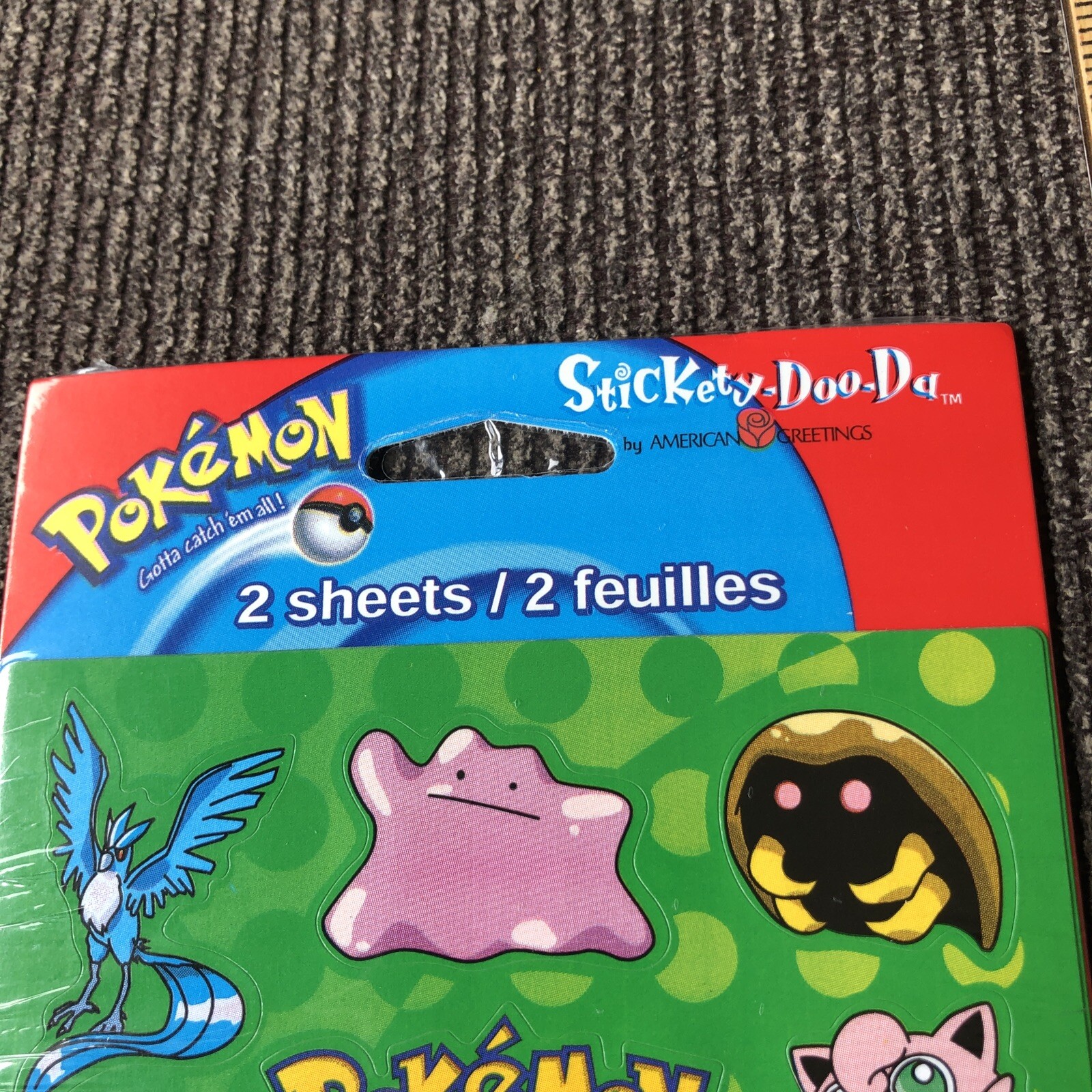 VTG 2 pkg POKEMON STICKERS new 4 total sheets Stickety-Doo-Da Nintendo Pokémon
