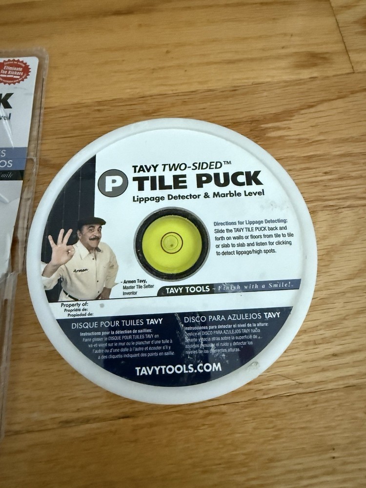 Tavy Two-Sided Tile Puck - Lippage Detector & Marble Level Tile Tool