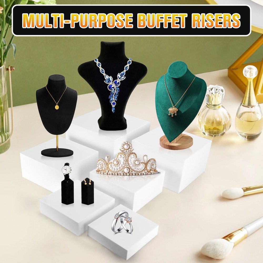 6PCS Buffet Risers, Food Display Risers for Party, Buffet Riser for Buffet Ta...