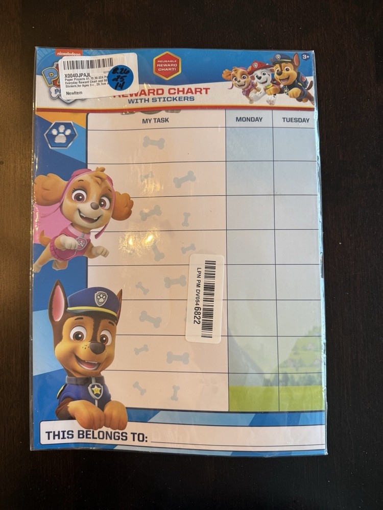 Paw Patrol Reward Chart