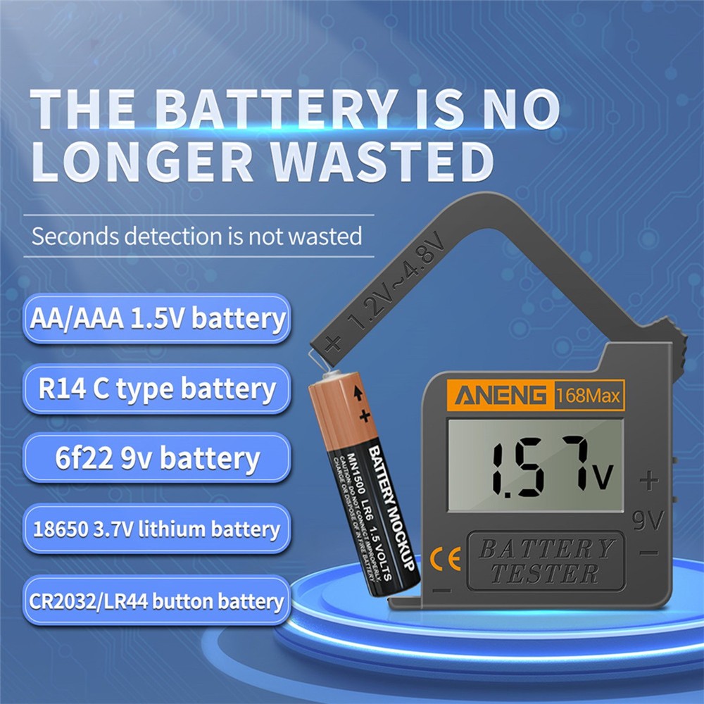 Battery Tester 9V AA AAA Button Cell Universal LCD Digital Display Battery Teste