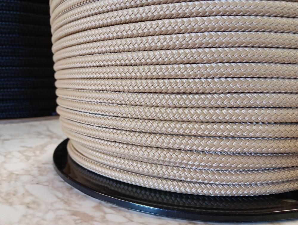 1/4 x 150 ft. Double Braid-Yacht Braid polyester rope. Tan