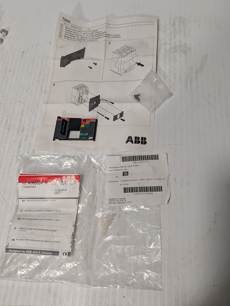 ABB KT3LDO Locking Device With Open Feature For Tmax T1-T3