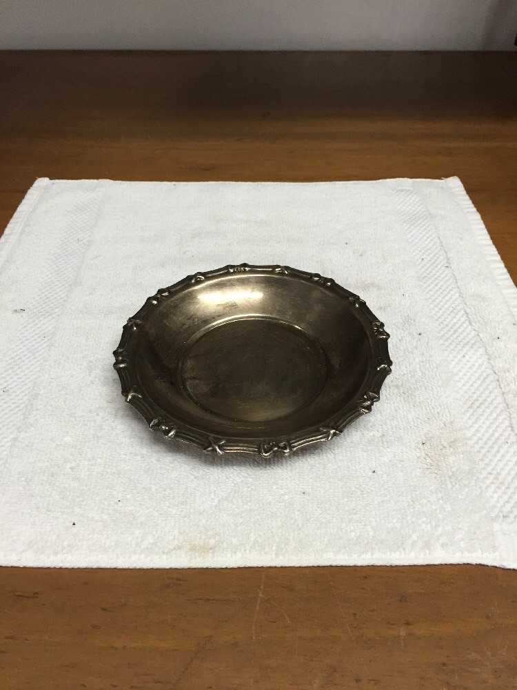 Silver Plated Made In England Engraved Trinket Dish
