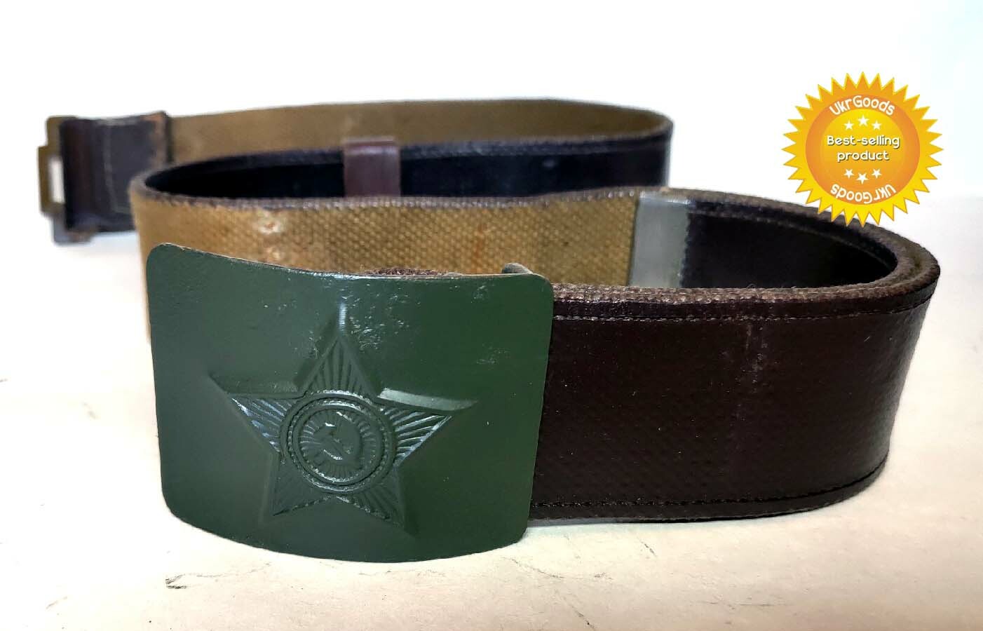 Uniform Belt Buckle Brown Size-2 Original Dated Soviet USSR Army 45"/116 cm Used