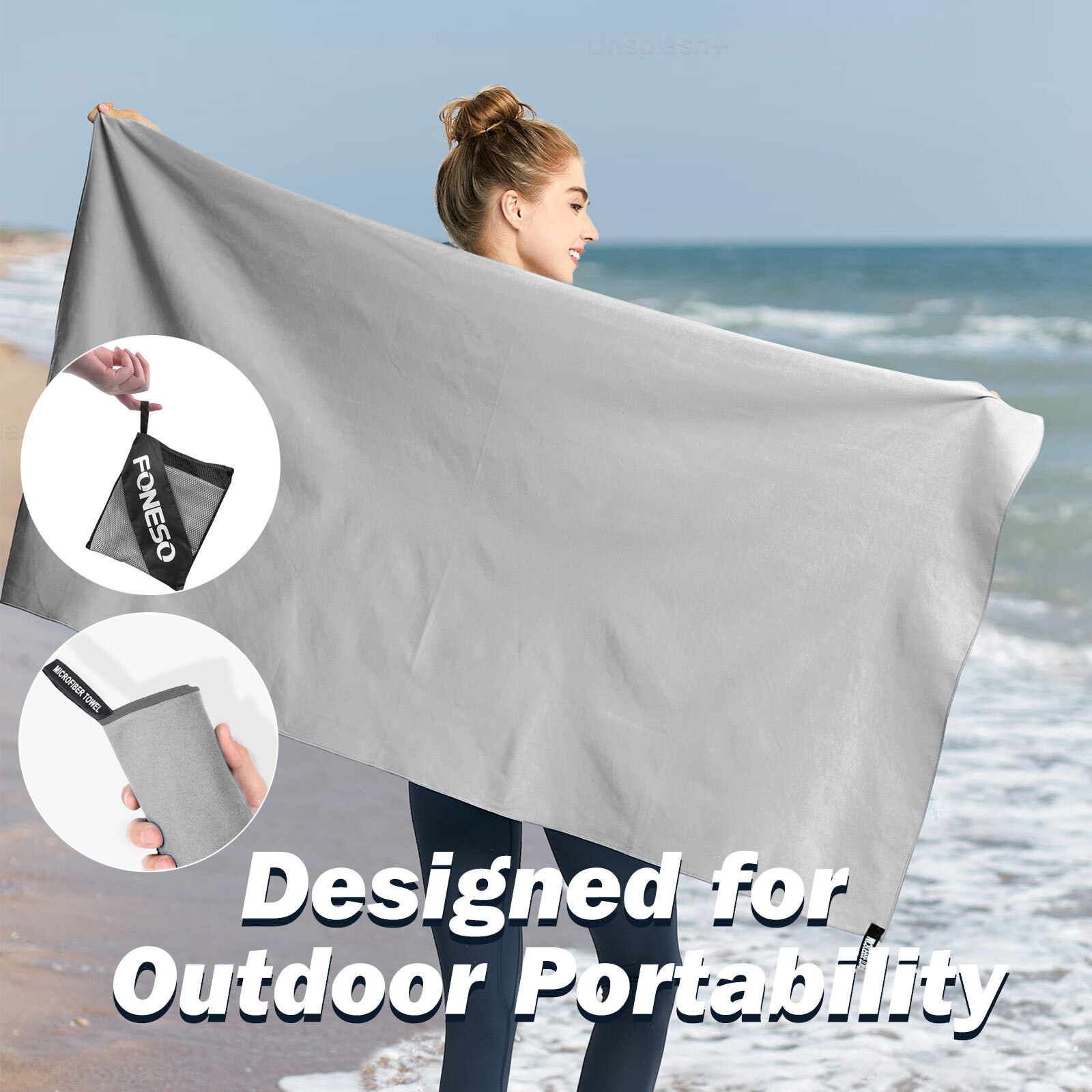 Large Microfiber Towel For Outdoor Travel & Gym & Camping Beach Towels Quick Dry