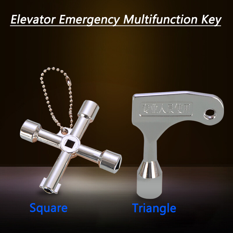 Elevator Emergency Lift Door Release Lock Key Square/Triangle Multifunction Key