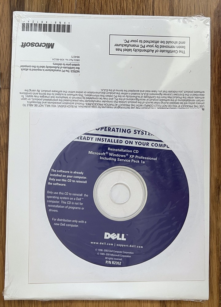 DELL Microsoft Windows XP Professional 2002 & DELL Microsoft Money 2004 SEALED