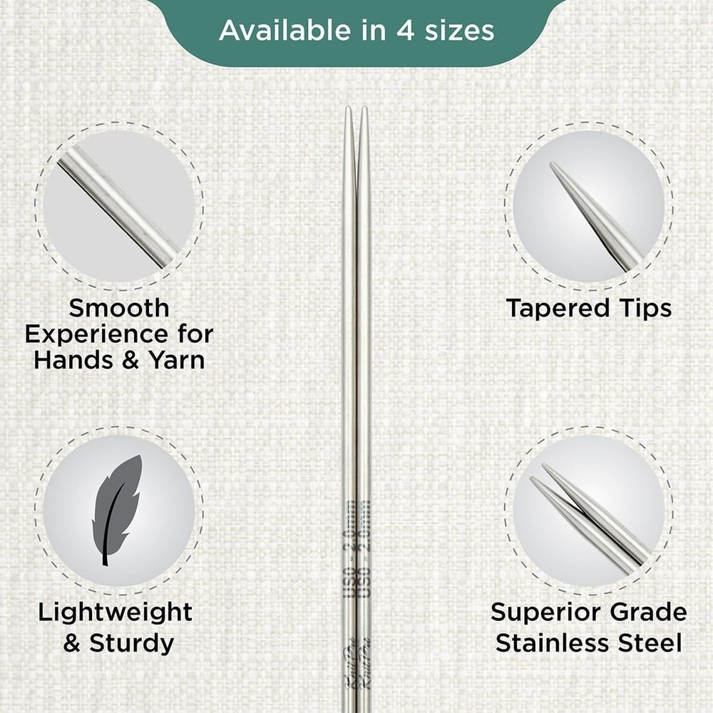 KnitPro Stelo Petite Interchangeable Circular Knitting Needles 4" Size 0-2