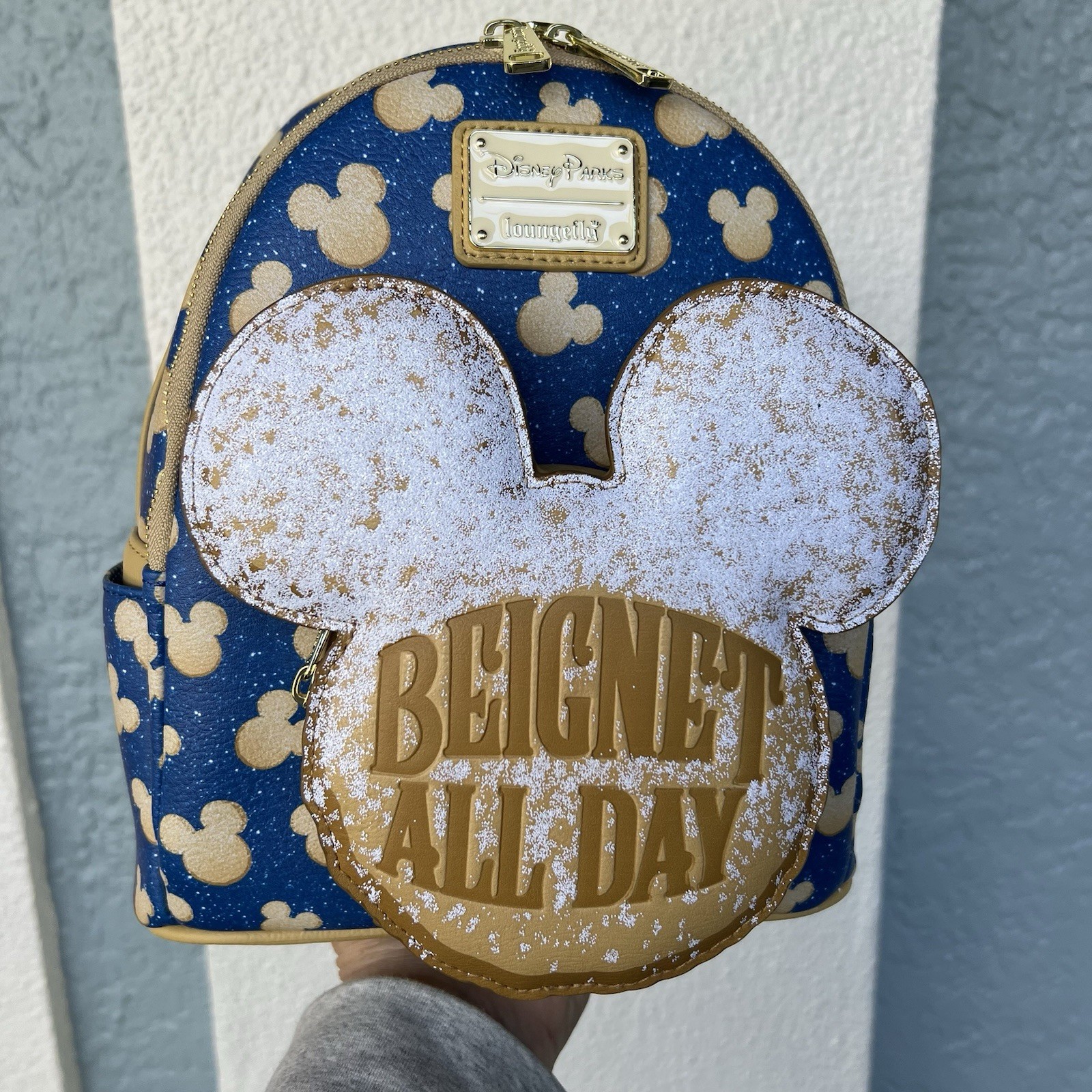 Disney Parks Mickey Mouse Beignet All Day Scented Loungefly Mini Backpack NEW