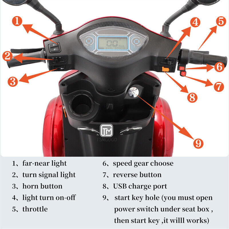 4-Wheeled Mobility Scooter - Assembled, Safe, and Ready to Use