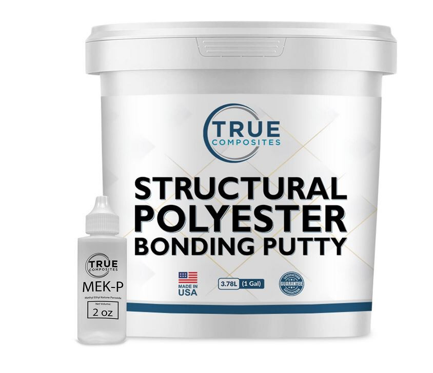 Structural Polyester Bonding Putty- Gallon Kit MEKP Sag Resistant, Smooth Spread
