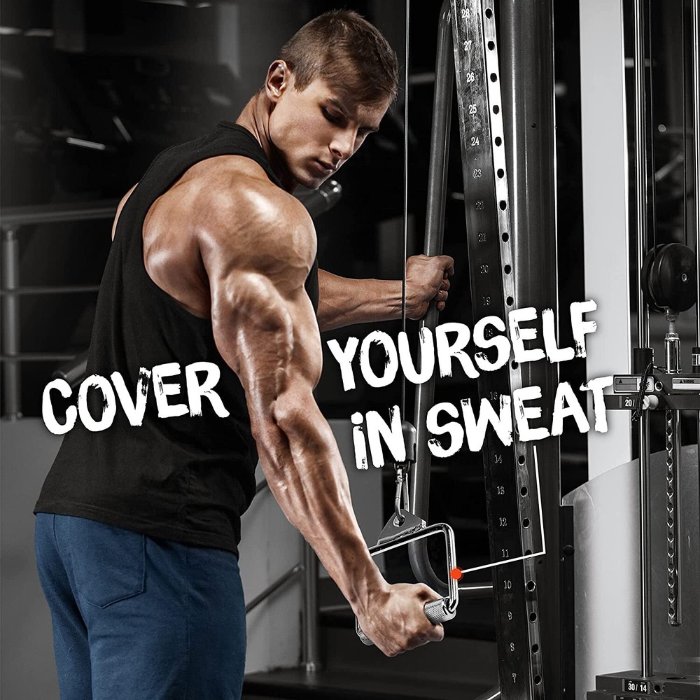 Single D-Handle Cable Attachment for Weight Lifting –Lat Pull down Bar / Tricep