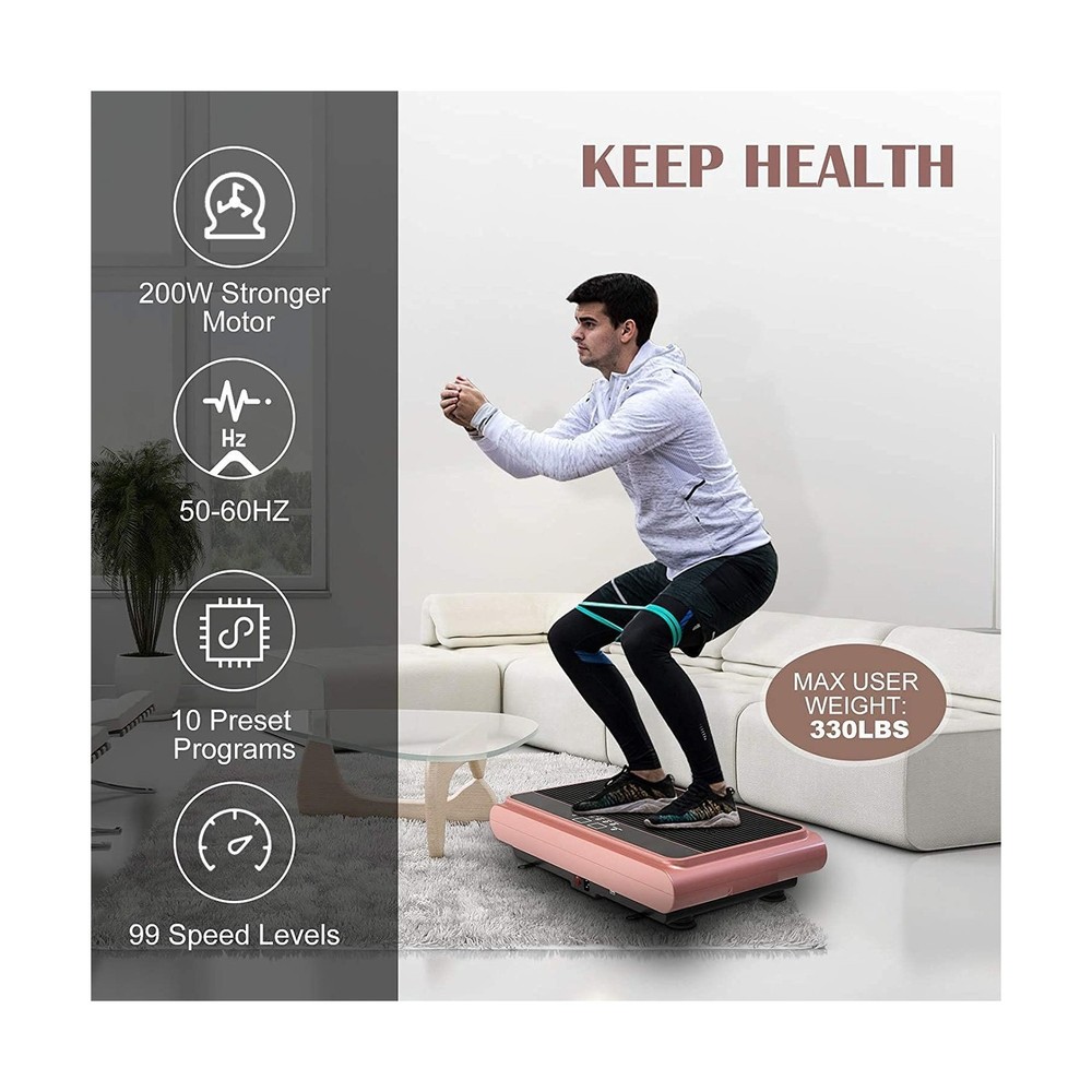 Vibration Plate Exercise Machine Whole Body Vibration Platform Machine with P...