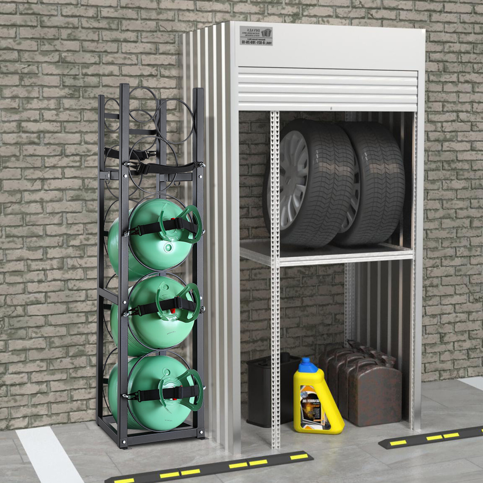 VEVOR Refrigerant Tank Rack 3 x 30lbs and 3 Small Tanks Cylinder Tank Rack