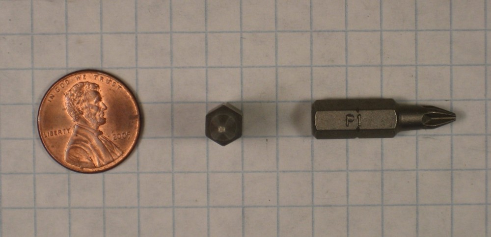 PRACTICAL PRODUCTS #PB-1SM 1/4" HEX INSERT SCREWDRIVER BITS, PHILLIPS #1 TIP