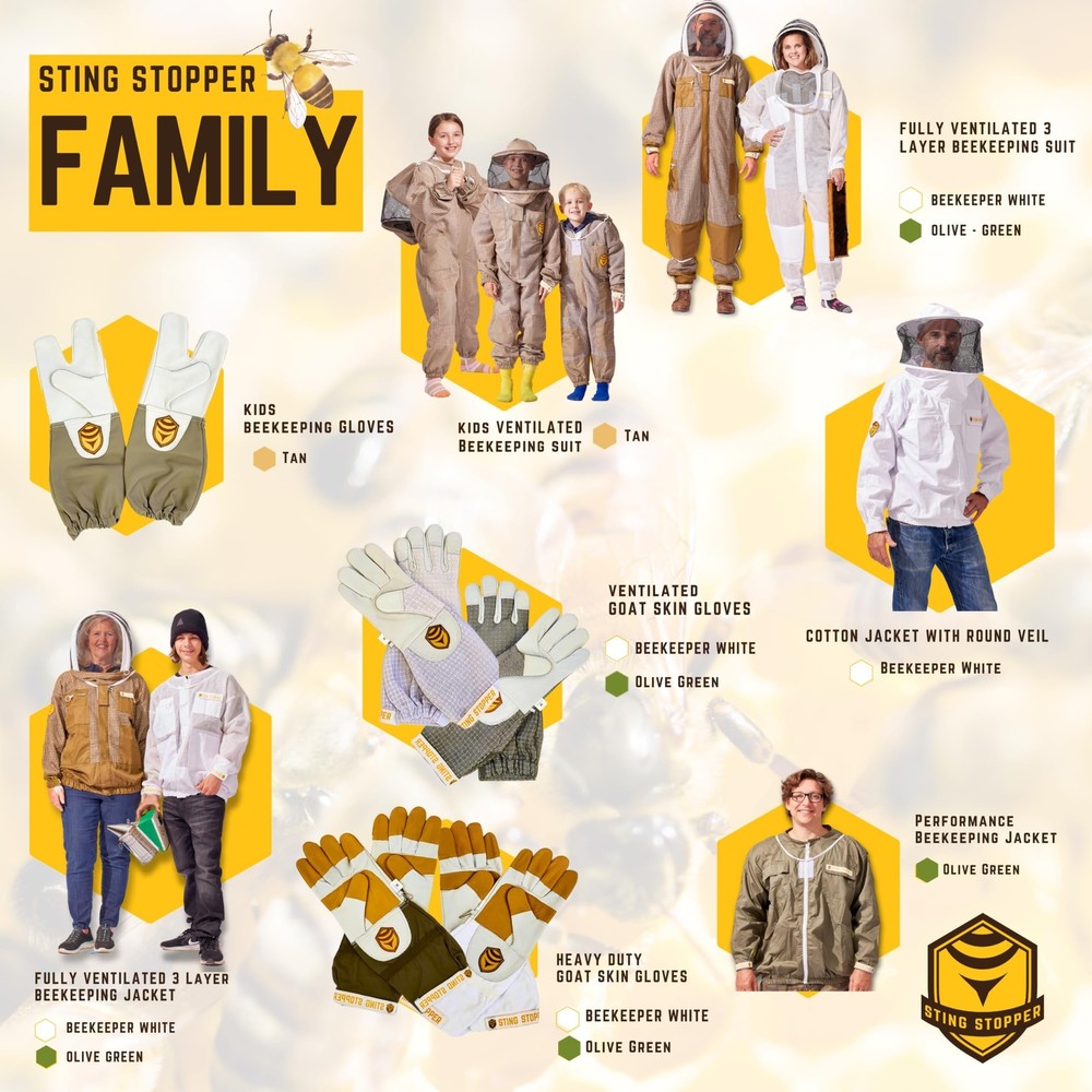 Sting Stopper Ventilated Beekeeping Jacket with Extended Toros, Quick Pullove...