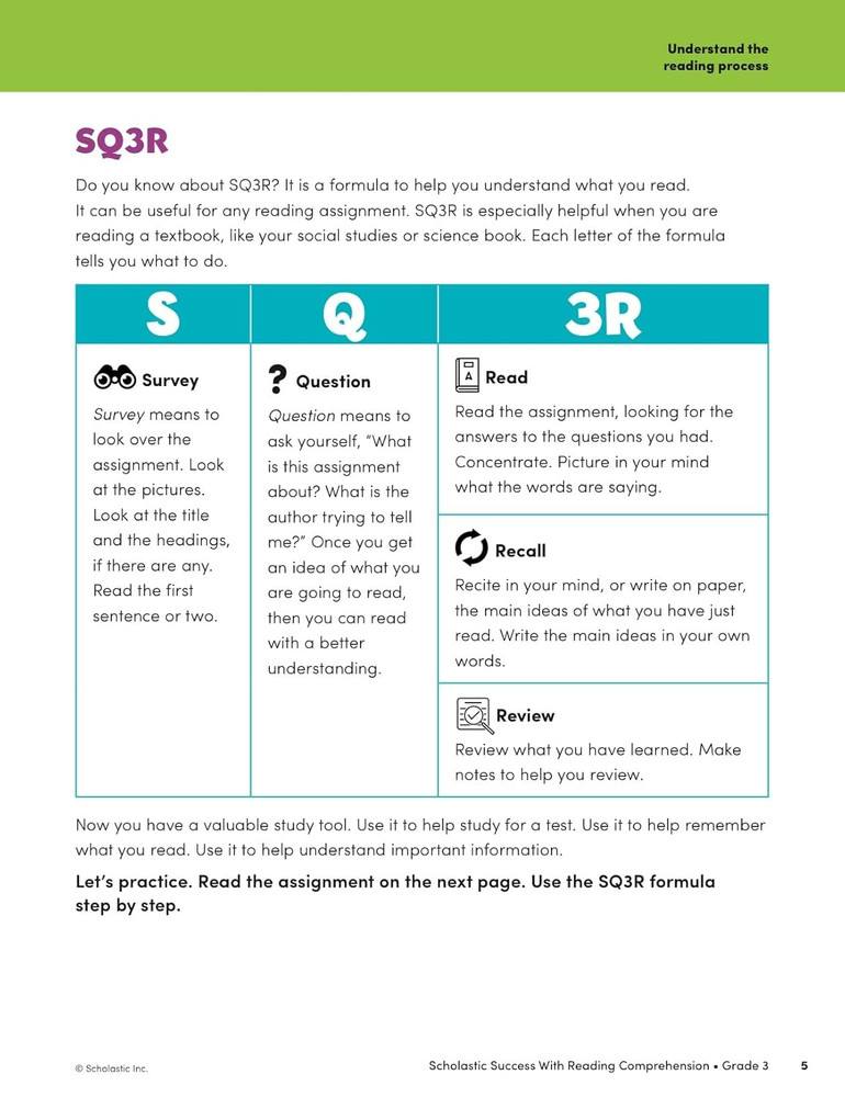 Scholastic Success with Reading Comprehension Grade 3 Workbook