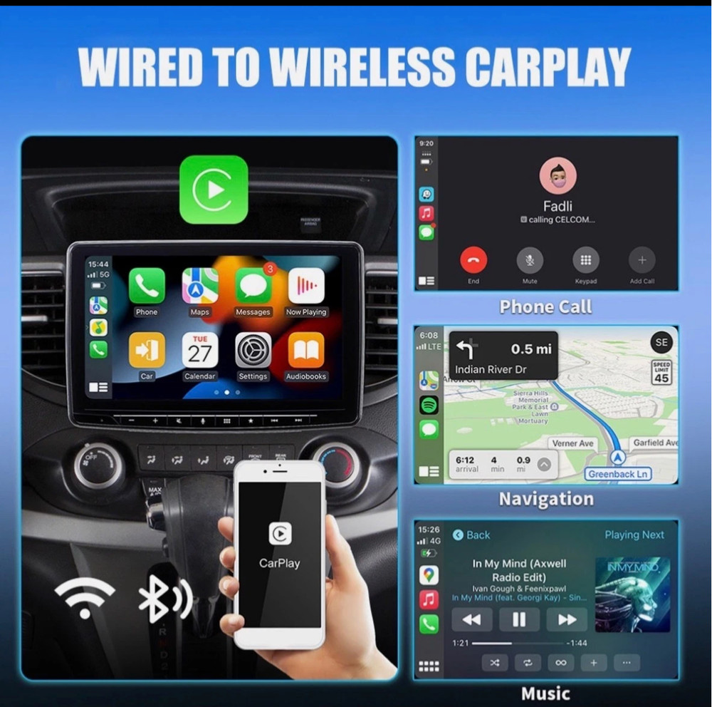 USB Auto Wireless CarPlay Adapter For iPhone Apple Wireless Dongle Plug ＆ Play