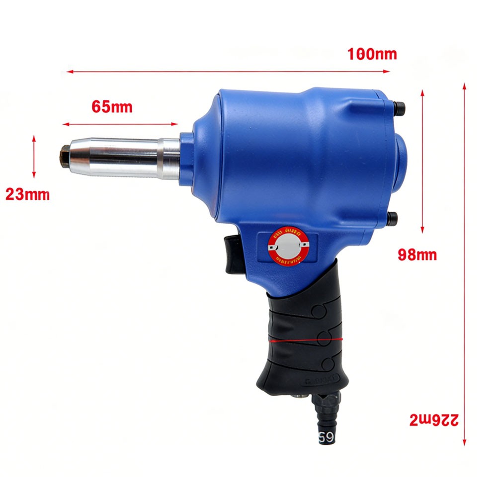 Quick-Release Pneumatic Rivet Gun with Large Three-Jaw Rivet Holder