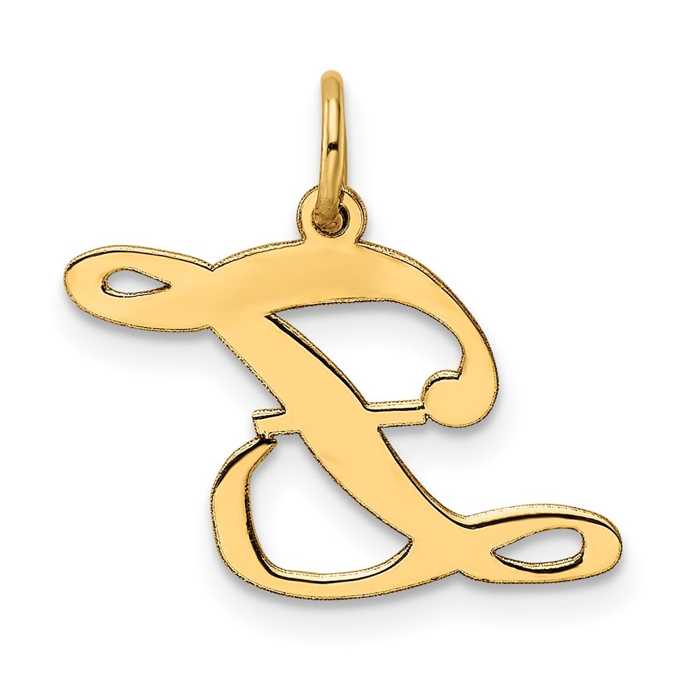 14K Yellow Gold Medium Fancy Script Initial Z Charm