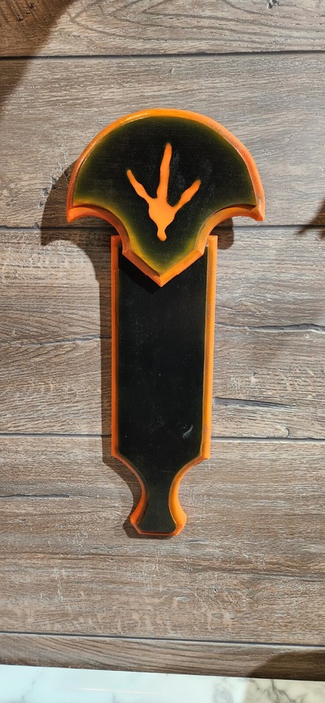 Turkey Fan Plaque Box Call Handle Black Orange