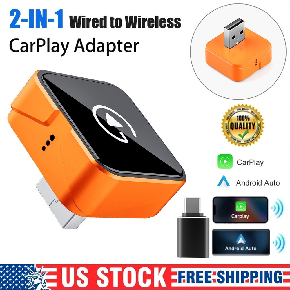 Wireless CarPlay Adapter for Apple iPhone & Android Auto USB Adapter Plug & Play