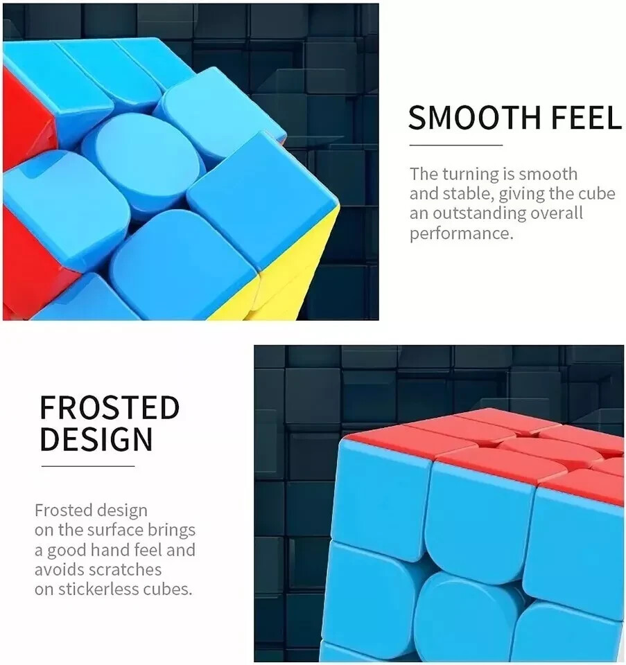 Cube 3X3X3 - Stickerless Magic Cube 3X3, Fast Smooth Professional