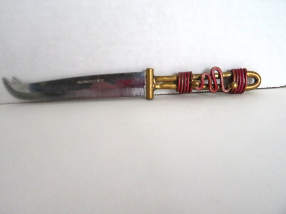 Creative Copper Handcrafted Copper & Brass Wrap Handle Stainless Cheese Knife