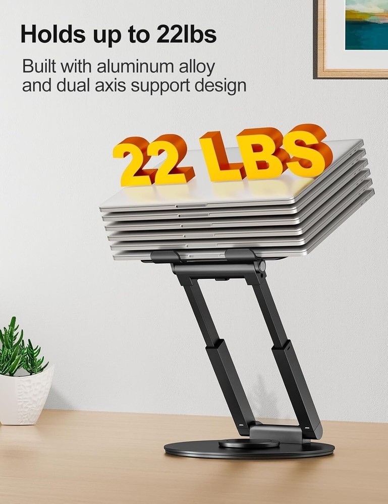 Active Standing Laptop Riser with 360° Swivel - Posture-Friendly & Space-Saving