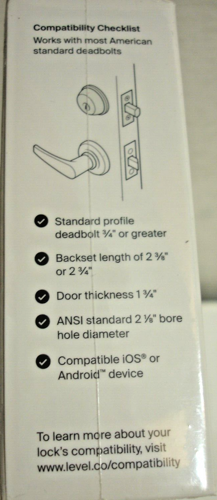 Level Bolt Smart Lock Bluetooth Deadbolt Keyless Entry Works with Ring & HomeKit