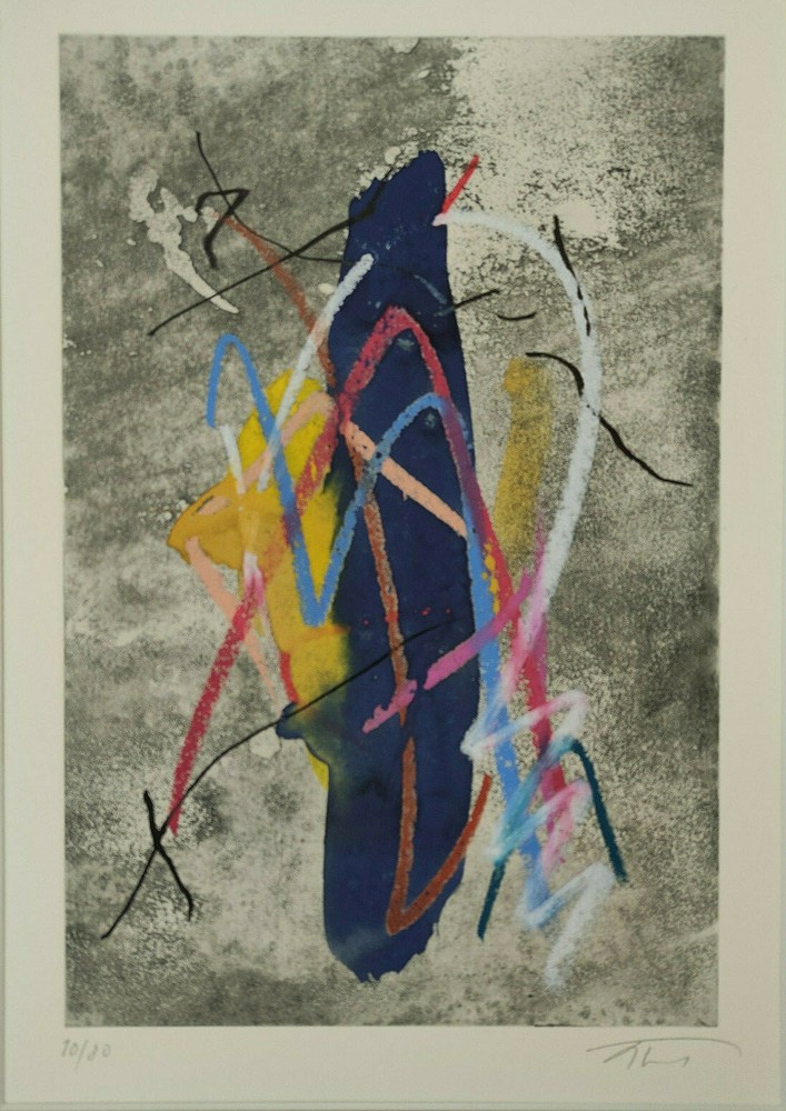 Albert Prince etching with color revised thus unique character