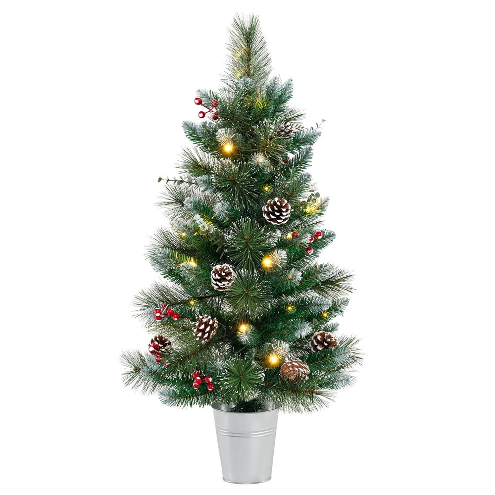 3 FT Artificial Xmas Tree with 81 Branch Tips Eucalyptus Leaves Pine Needles