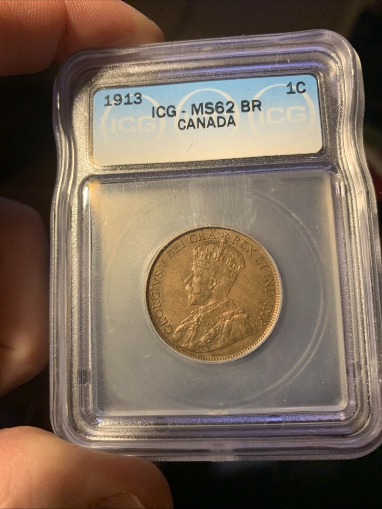 1913 CANADA LARGE CENT ~ ICG MS62BN