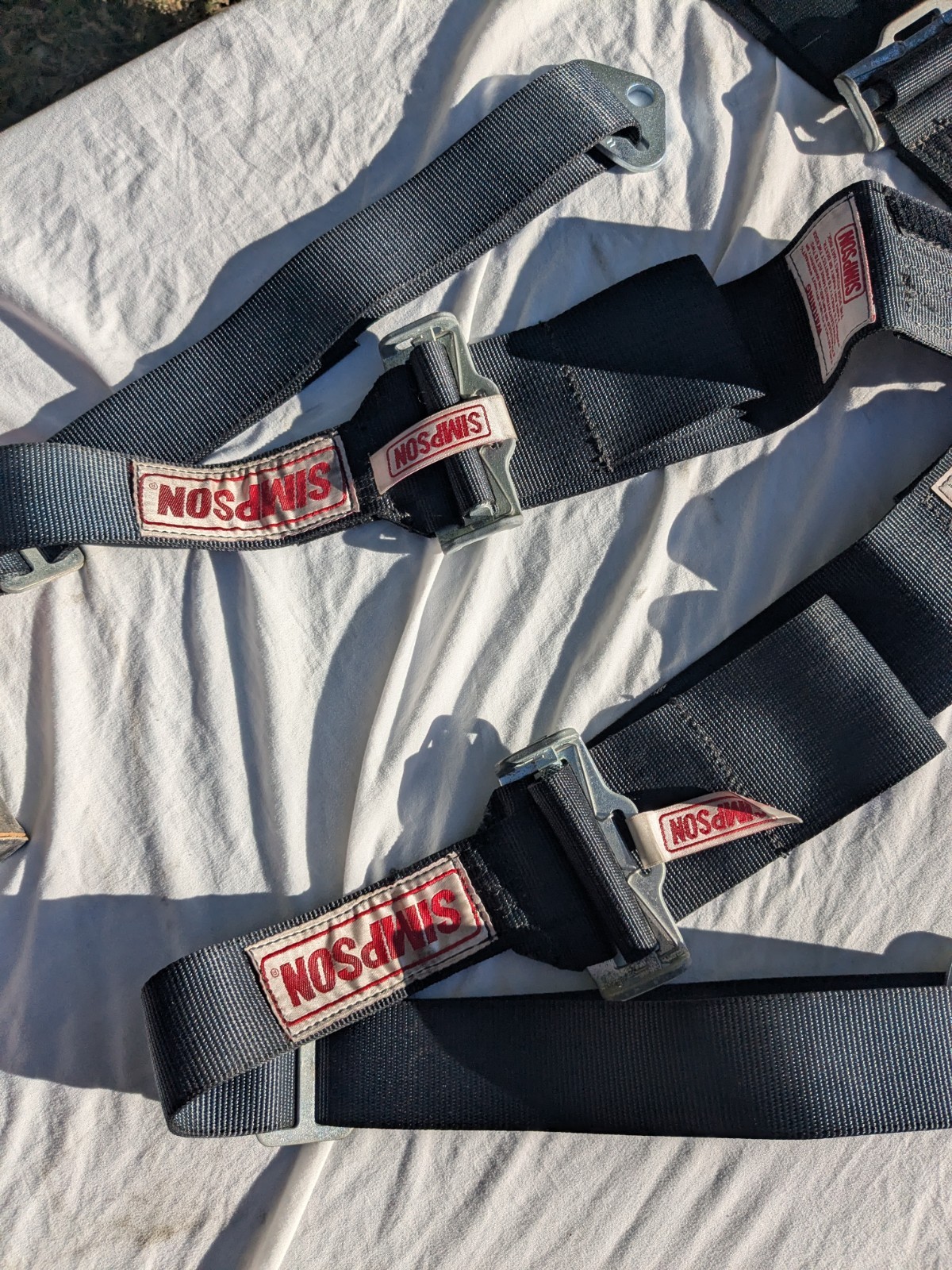 Vtg Simpson 55" Restraint Bolt In Pull Down Seatbelt Camlock 29110bk