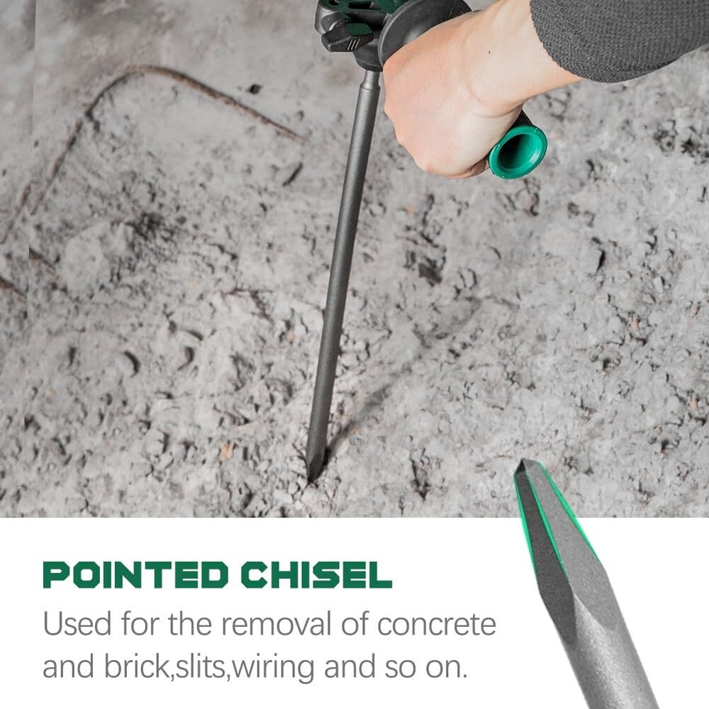 -SDS PLUS Chisel 16" Point Chisel- Sds Plus Shank Ideal for Concrete Demolition