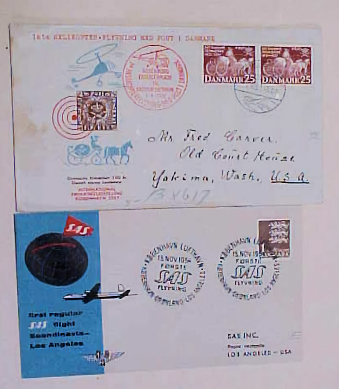 DENMARK   2 FLIGHT COVERS 1951,1954