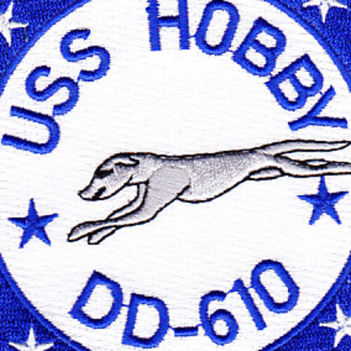 USS Hobby DD-610 Destroyer Ship Patch