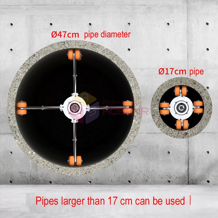 Sewer Endoscope Camera Crawler with Retractable Extension Bracket Guide Pulley