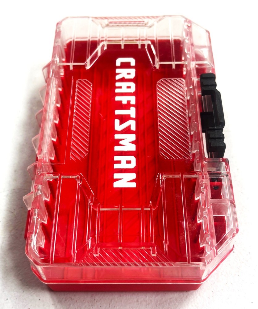 2 Craftsman Versastack Compatible Hard Storage Case Bin Red Clear Top New