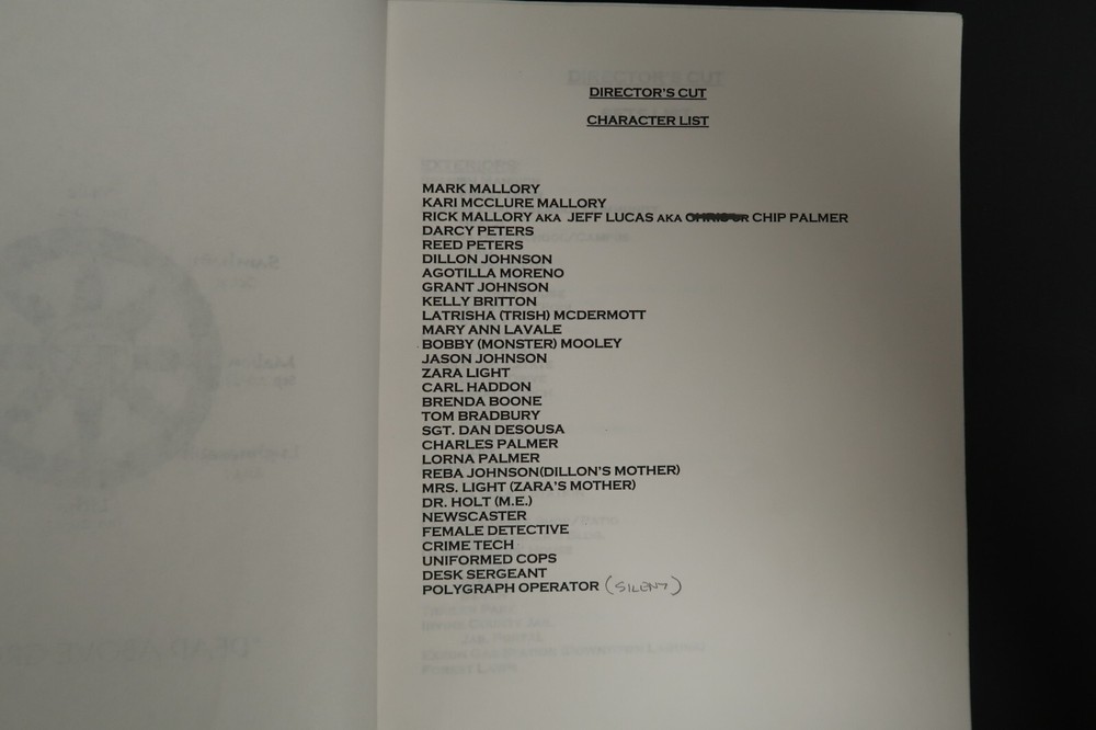 Dead Above Ground Screenplay Original TV Script Stephen J. Cannell Studios 2000