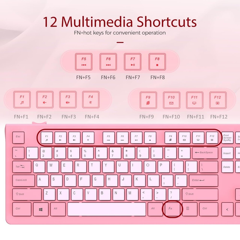 Wired Keyboard, Ultra-Thin USB Wired Computer Keyboard, Low-Profile Keys, Spi...