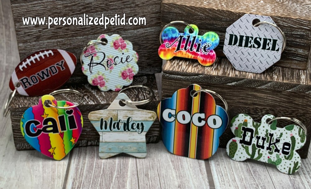 Circle Shaped Pet ID Name Tag Large | Personalized Custom Made to Order