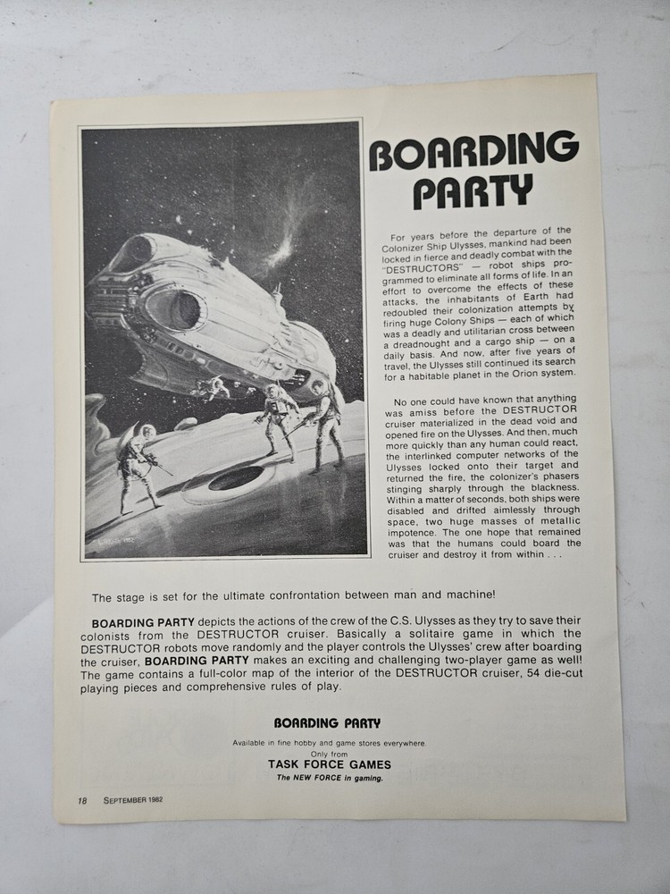 Vintage Boarding Party Task Force Games Print Ad