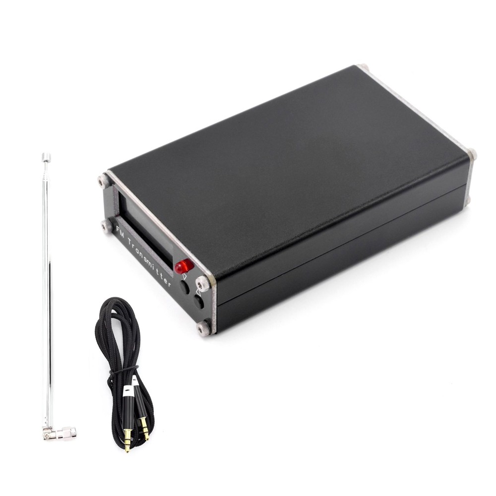 FM-D5W2 5V 0.5W FM Transmitter 76MHz-108MHz LCD Display Stereo Audio w/ Antenna