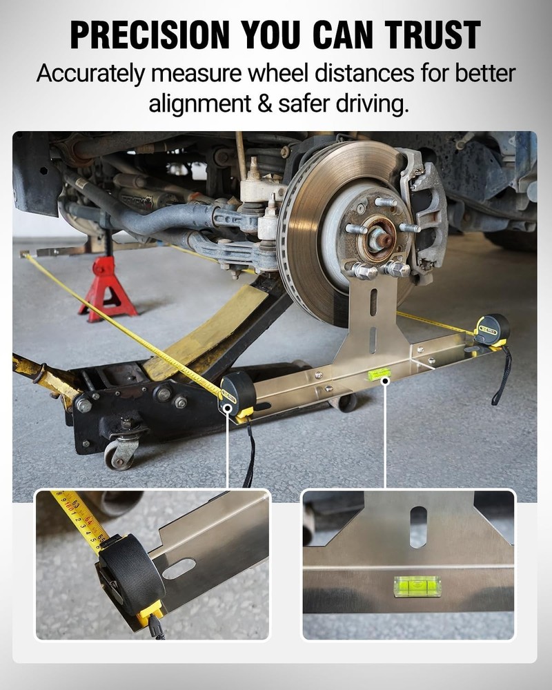 Upgraded Heavy Duty Wheel Alignment Tool Kit with Tape Measures, Stainless St...