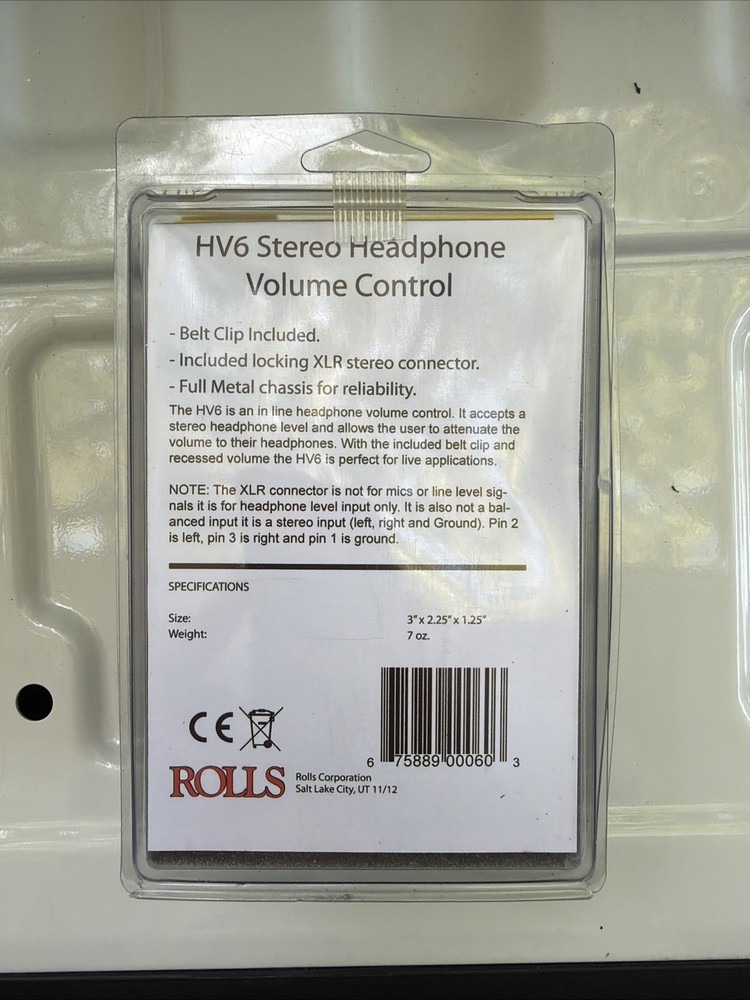 Rolls HV6 Stereo Headphone Volume Control