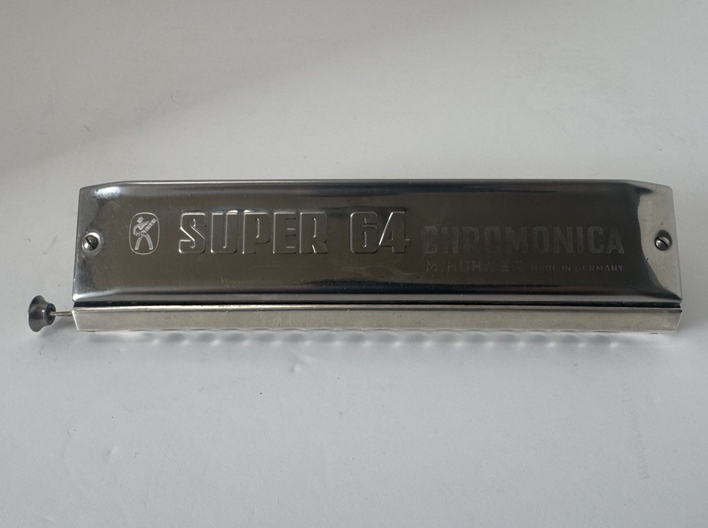 Vintage Hohner Super 64 Chromonica Harmonica No. 7582 Working With Case