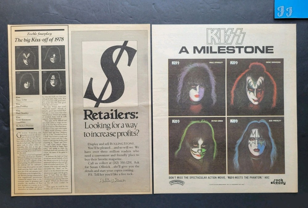 Kiss Solo Albums Promo Print Advertisement & Review Magazine Clipping 1978