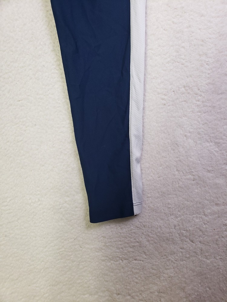Under Armour Men Pants Large Blue 100% Polyester Drawstring Ankle Zip Activewear